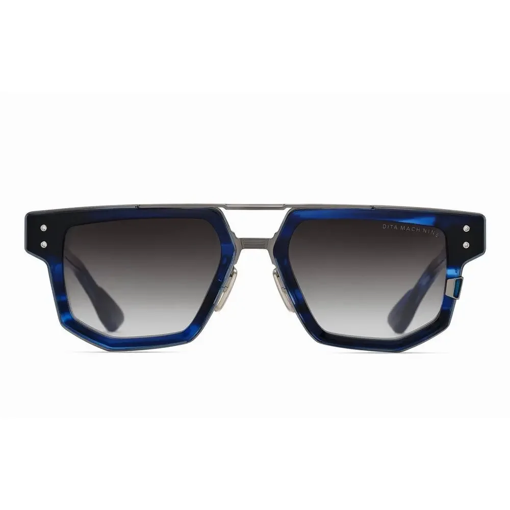 DITA MACH NINE DTS 478 03 Blue Swirl - Antique Silver Grey Sunglasses AUTHENTIC